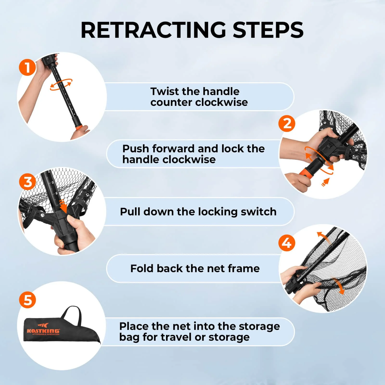 KastKing Brutus Foldable Extendable Fishing Net With Boat Hook - Image 11