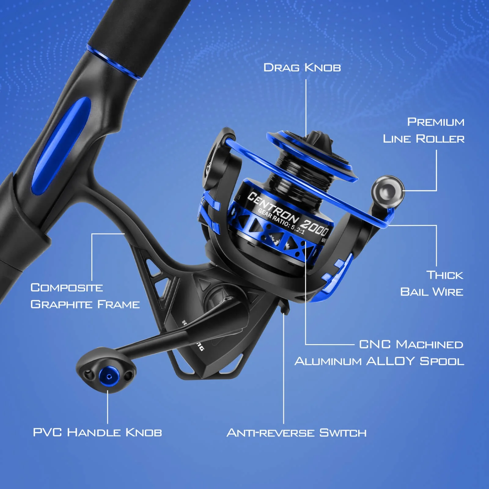 KastKing Centron Spinning Fishing Rod and Reel Combo - Image 10