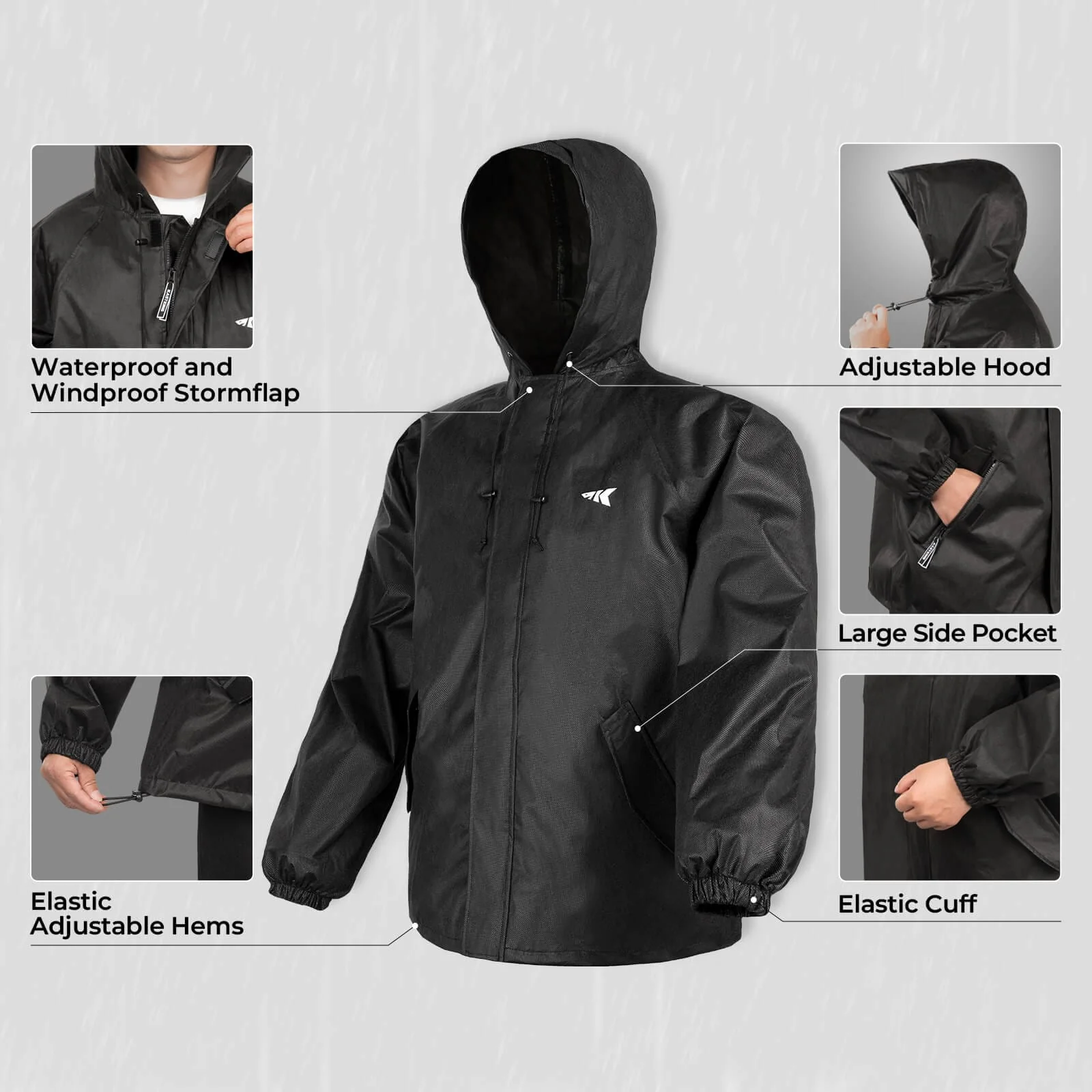 KastKing AquaLite Rain Suit, Waterproof Breathable Lightweight Rainwear - Image 6