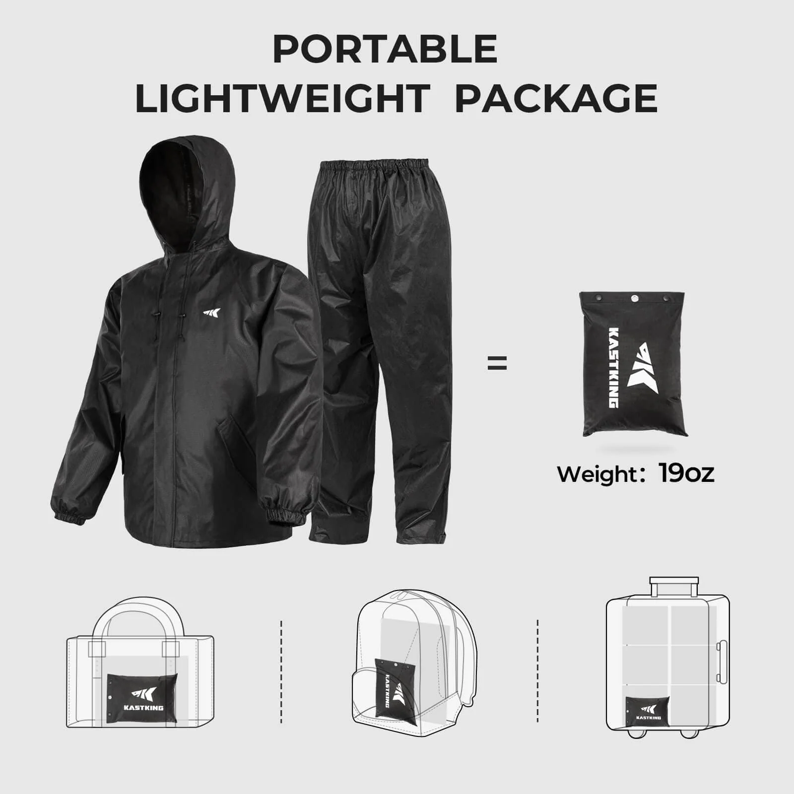 KastKing AquaLite Rain Suit, Waterproof Breathable Lightweight Rainwear - Image 8