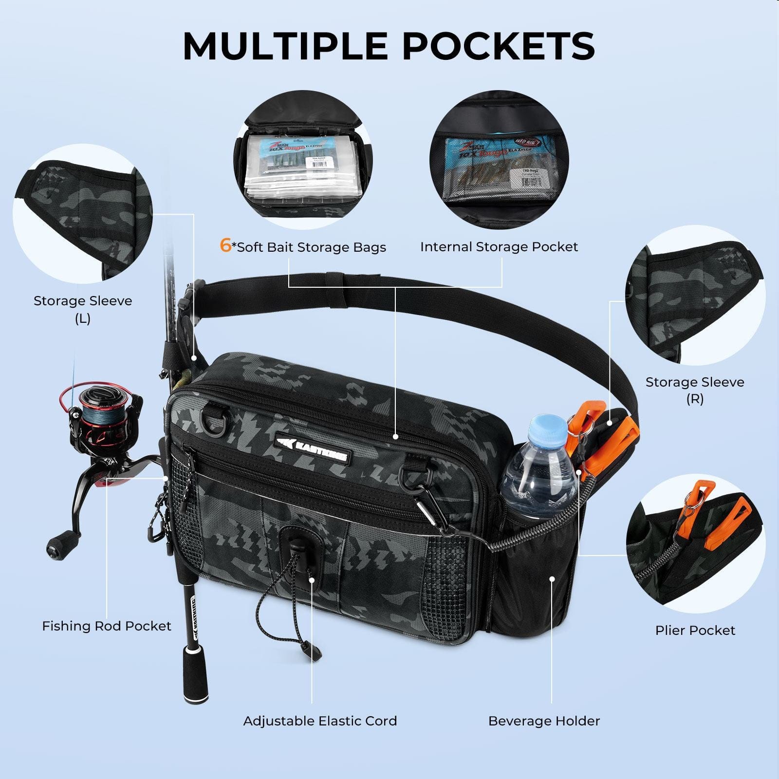 KastKing BaitSpace Waist Bag with 1 Tackle Box - Image 5