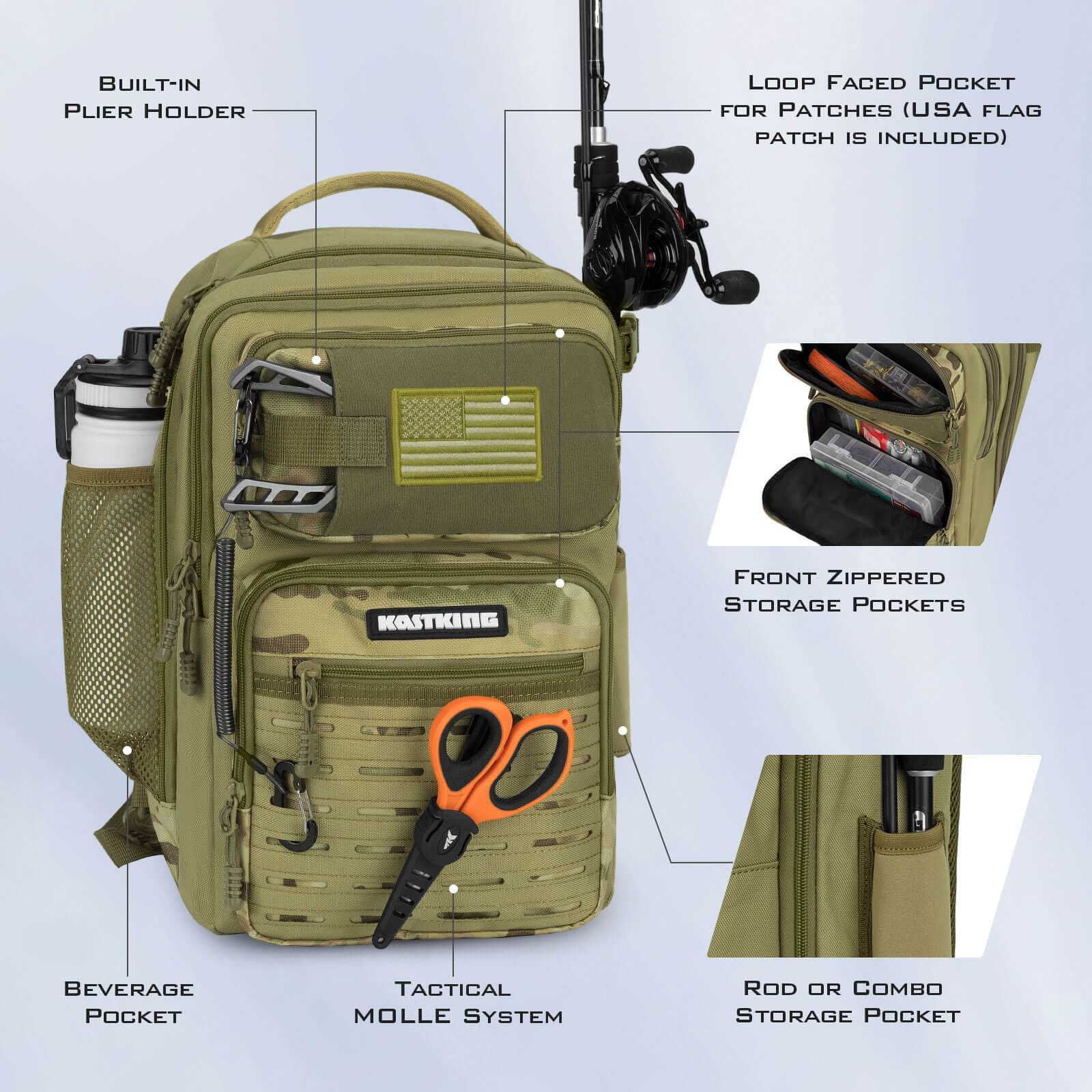 KastKing BlowBak Tactical Fishing Sling Tackle Storage Bag - Image 9