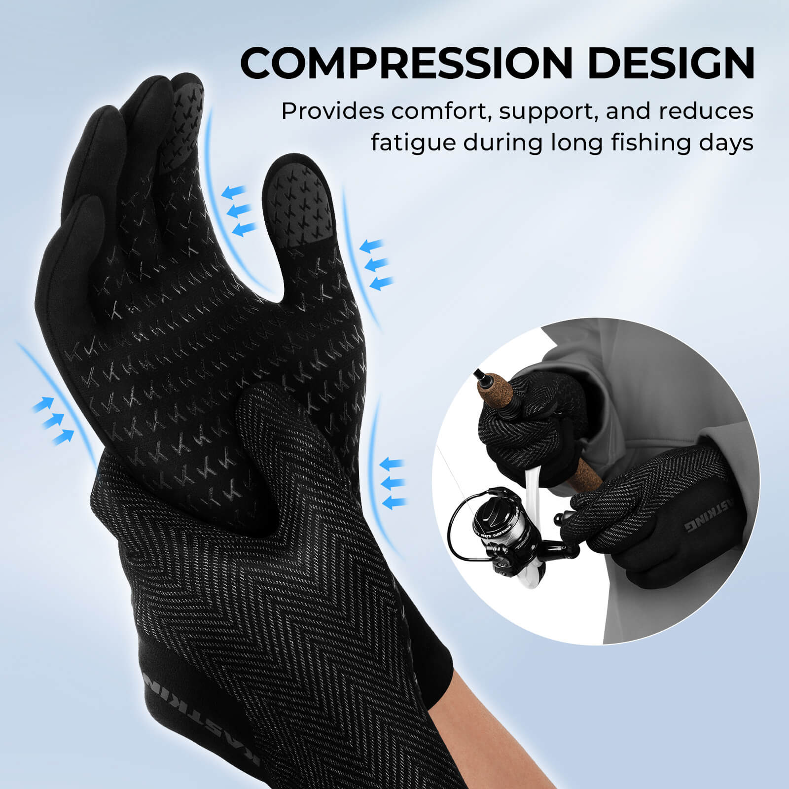 KastKing Grip Logic Full Finger Compression Glove Liners - Image 4