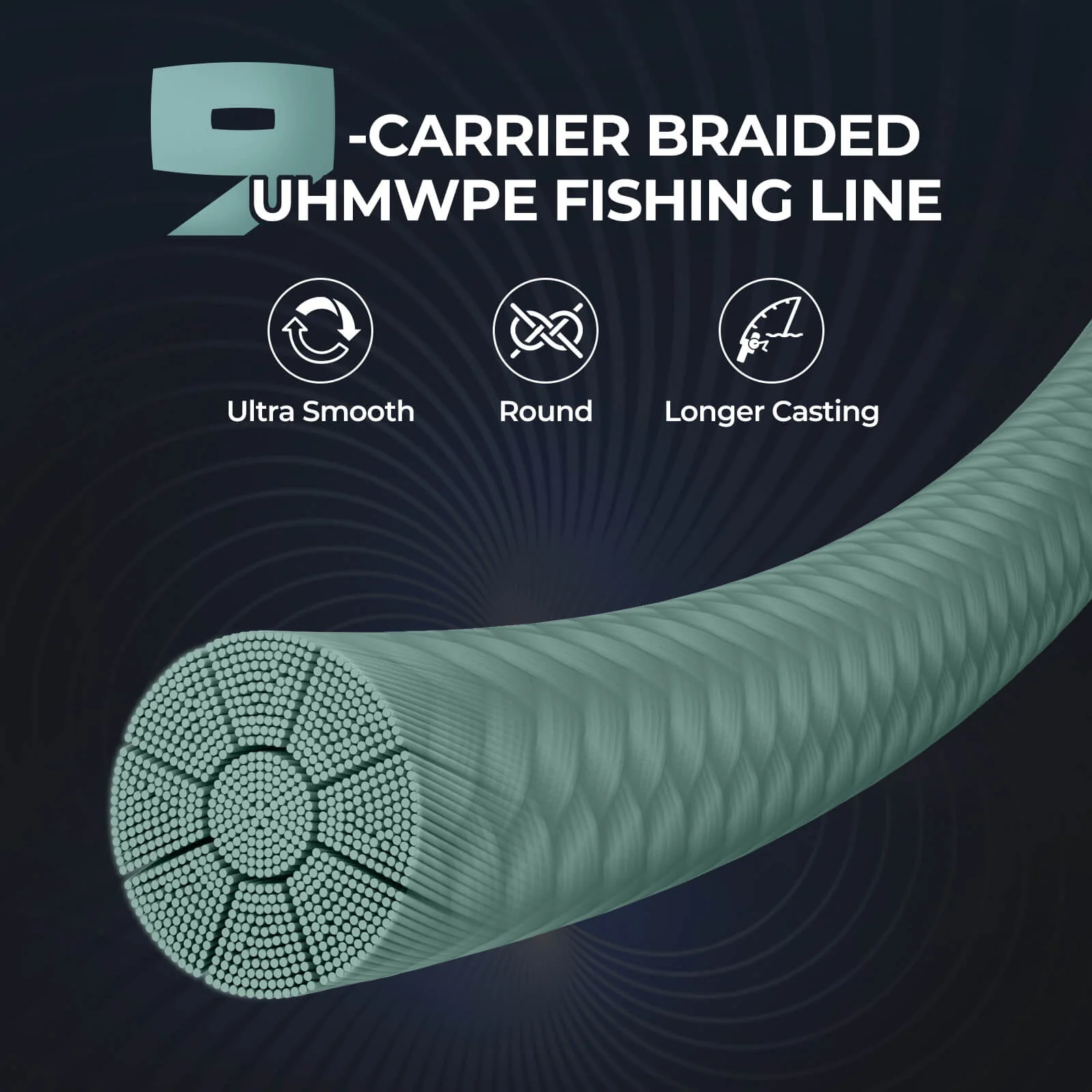 KastKing Hammer Alpha 9 UHMWPE 300Yds Braided Fishing Line - Image 3