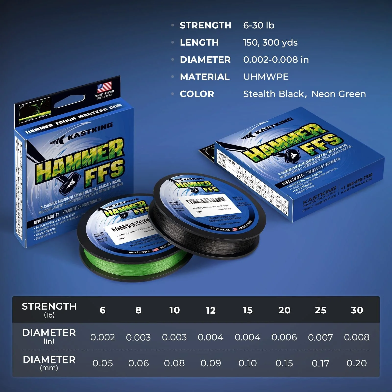 KastKing Hammer FFS Finesse Neutral Density Braided Fishing Line - Image 11