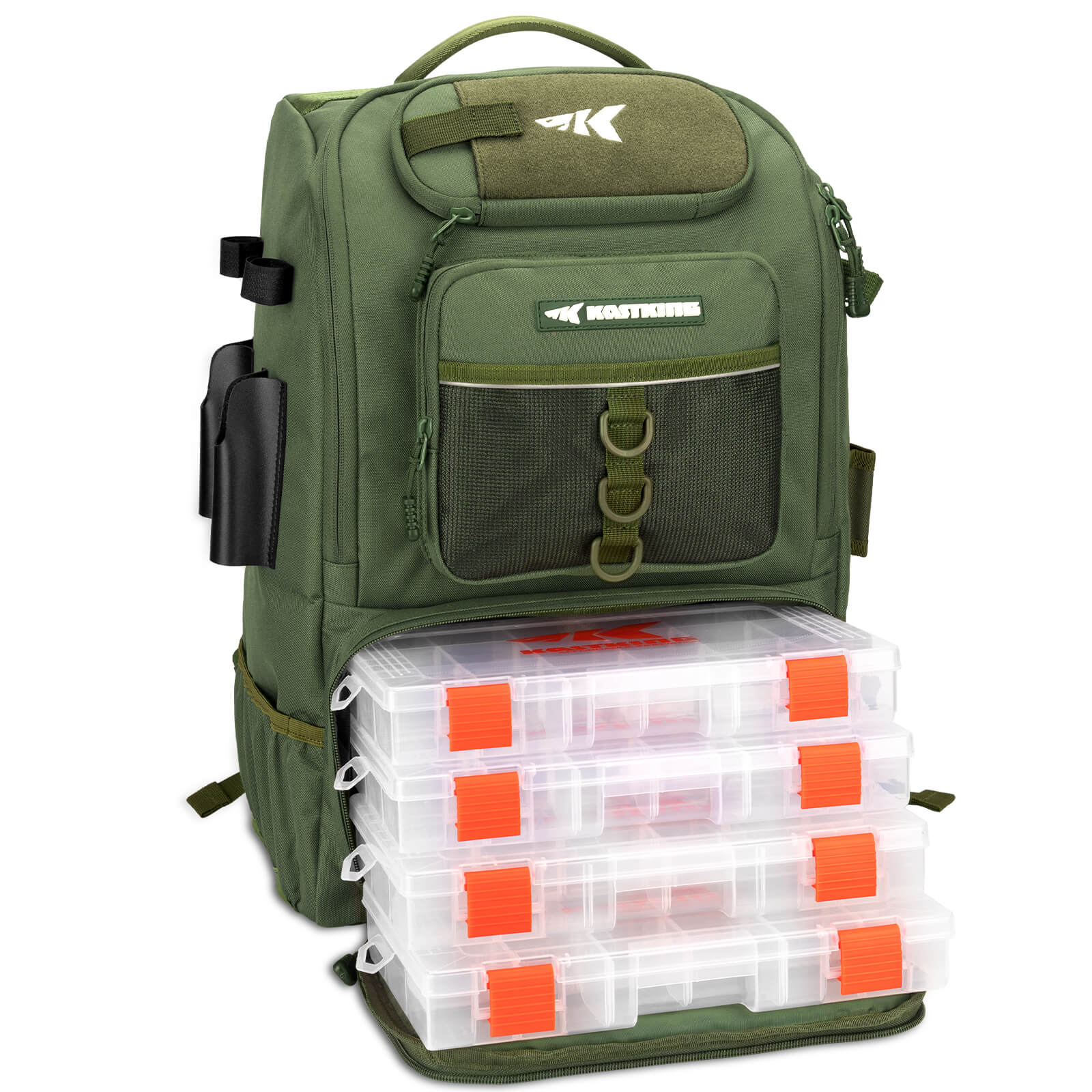 KastKing KarryAll Tackle Backpack with Rod Holders 4 Tackle Boxes - Image 10