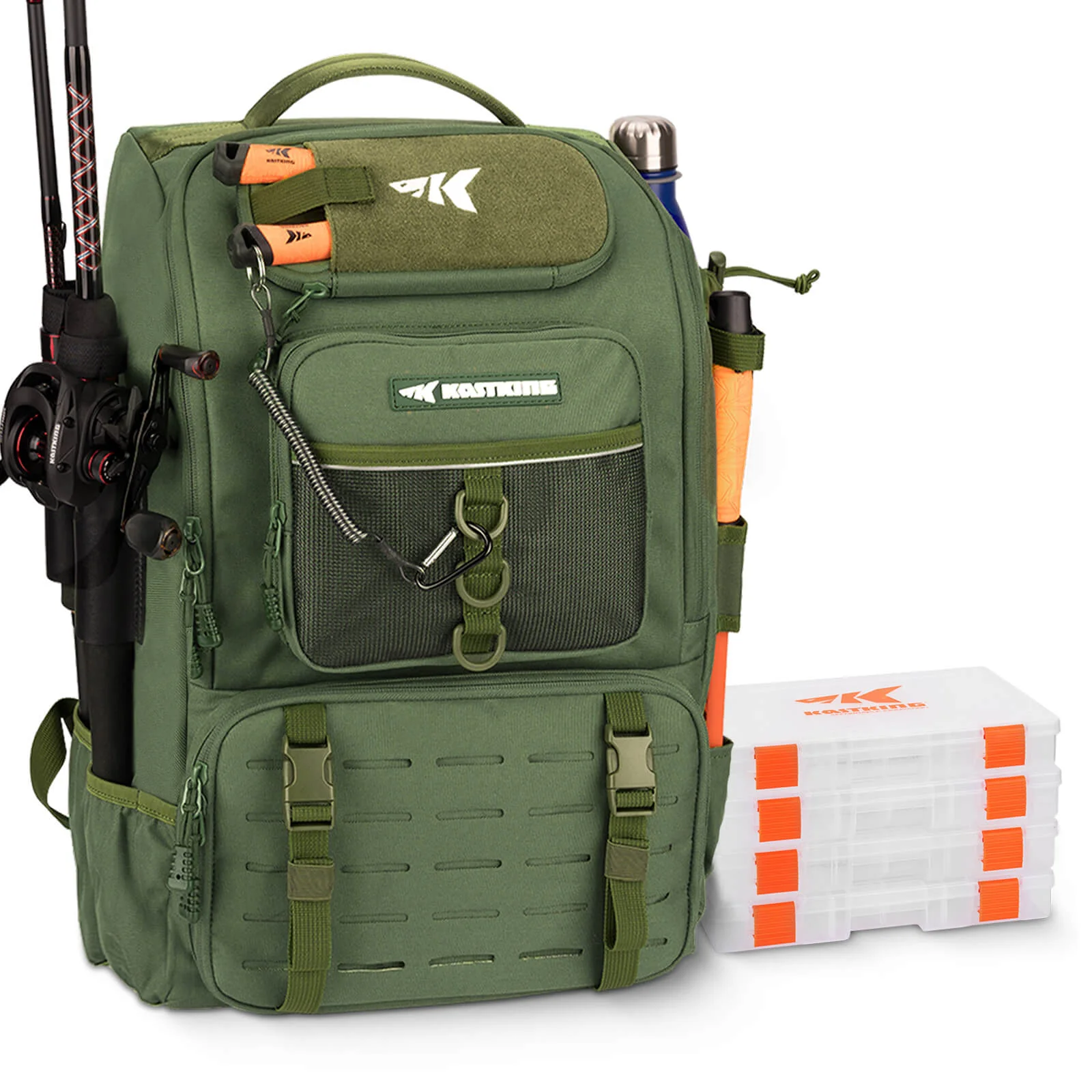 KastKing KarryAll Tackle Backpack with Rod Holders 4 Tackle Boxes - Image 15