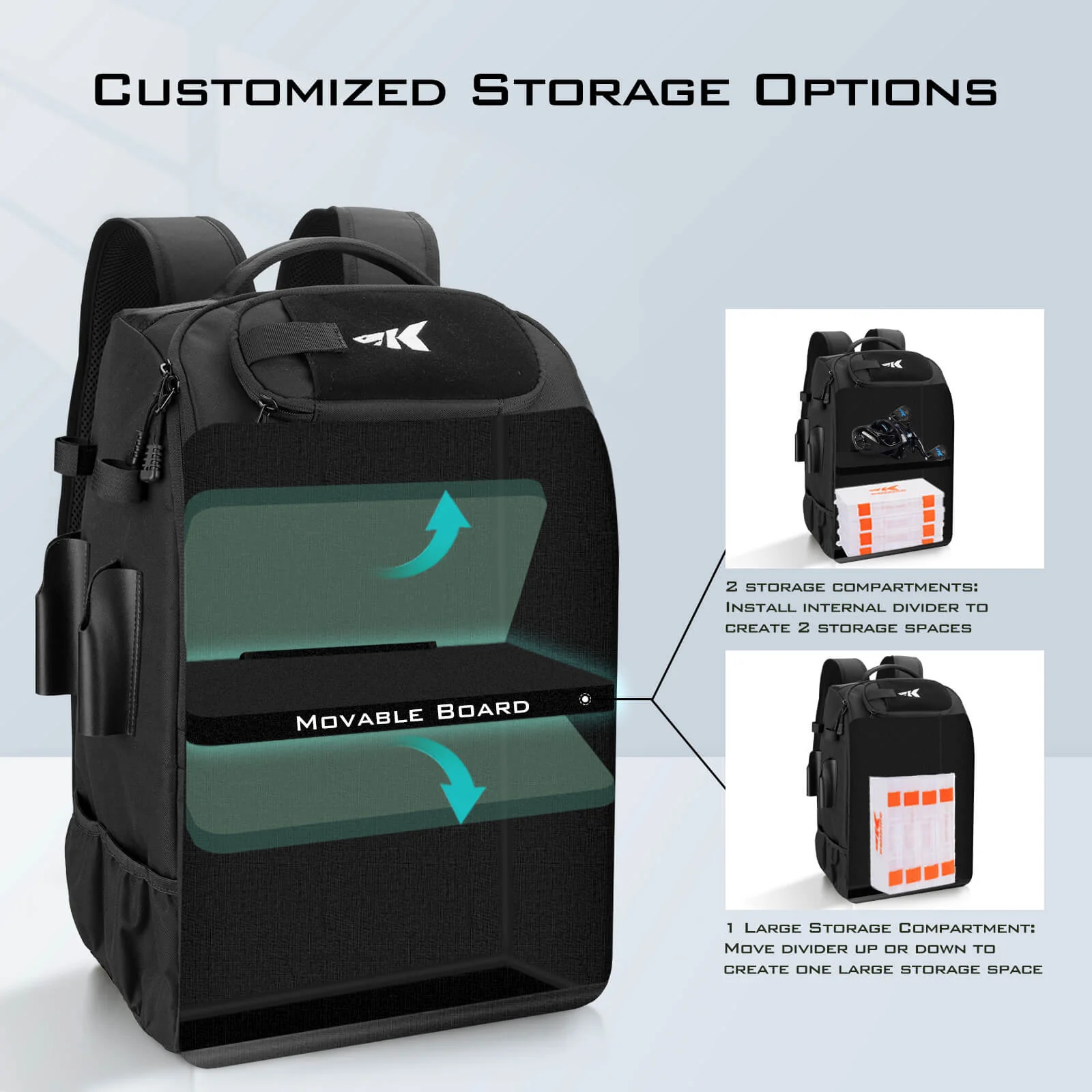 KastKing KarryAll Tackle Backpack with Rod Holders 4 Tackle Boxes - Image 6