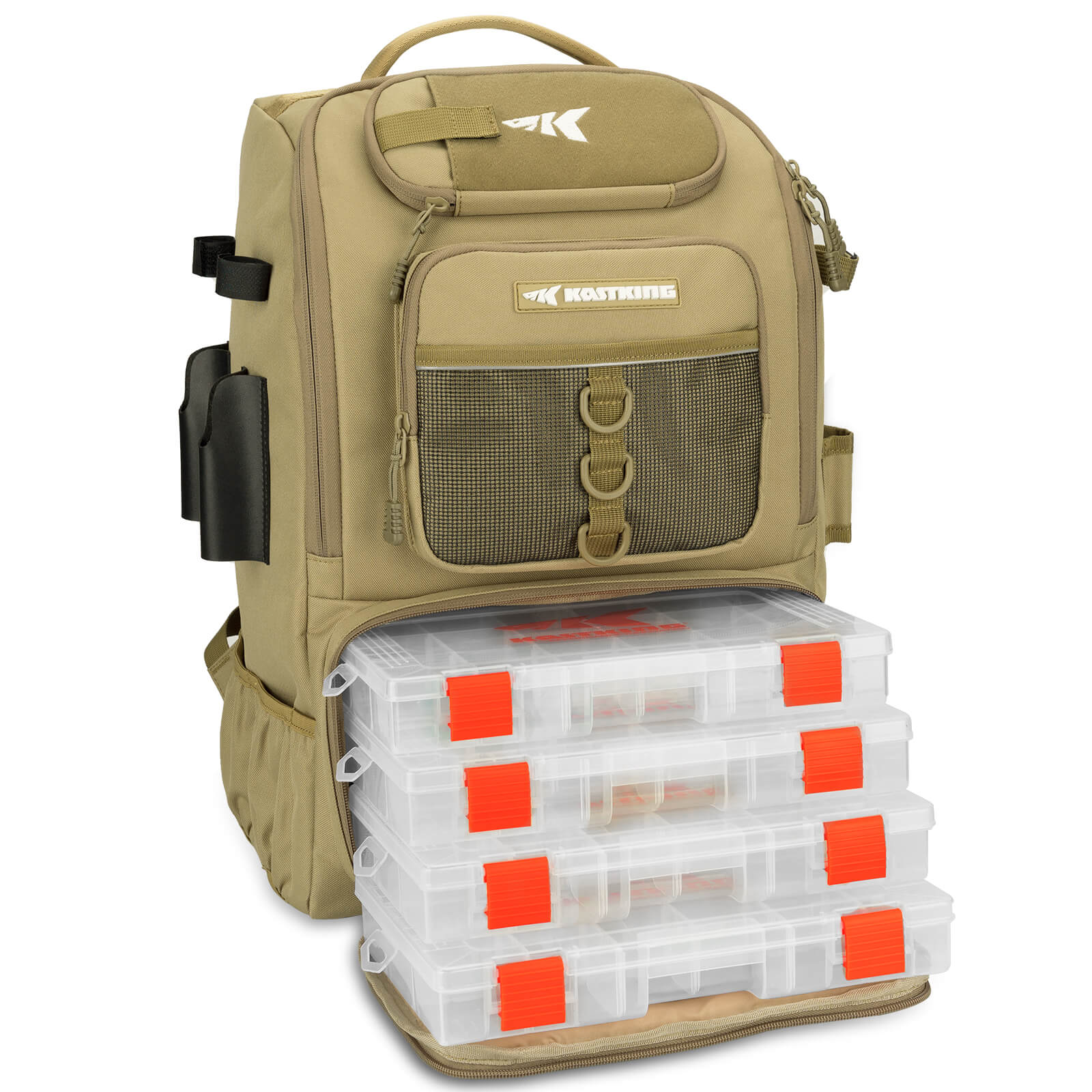 KastKing KarryAll Tackle Backpack with Rod Holders 4 Tackle Boxes - Image 8