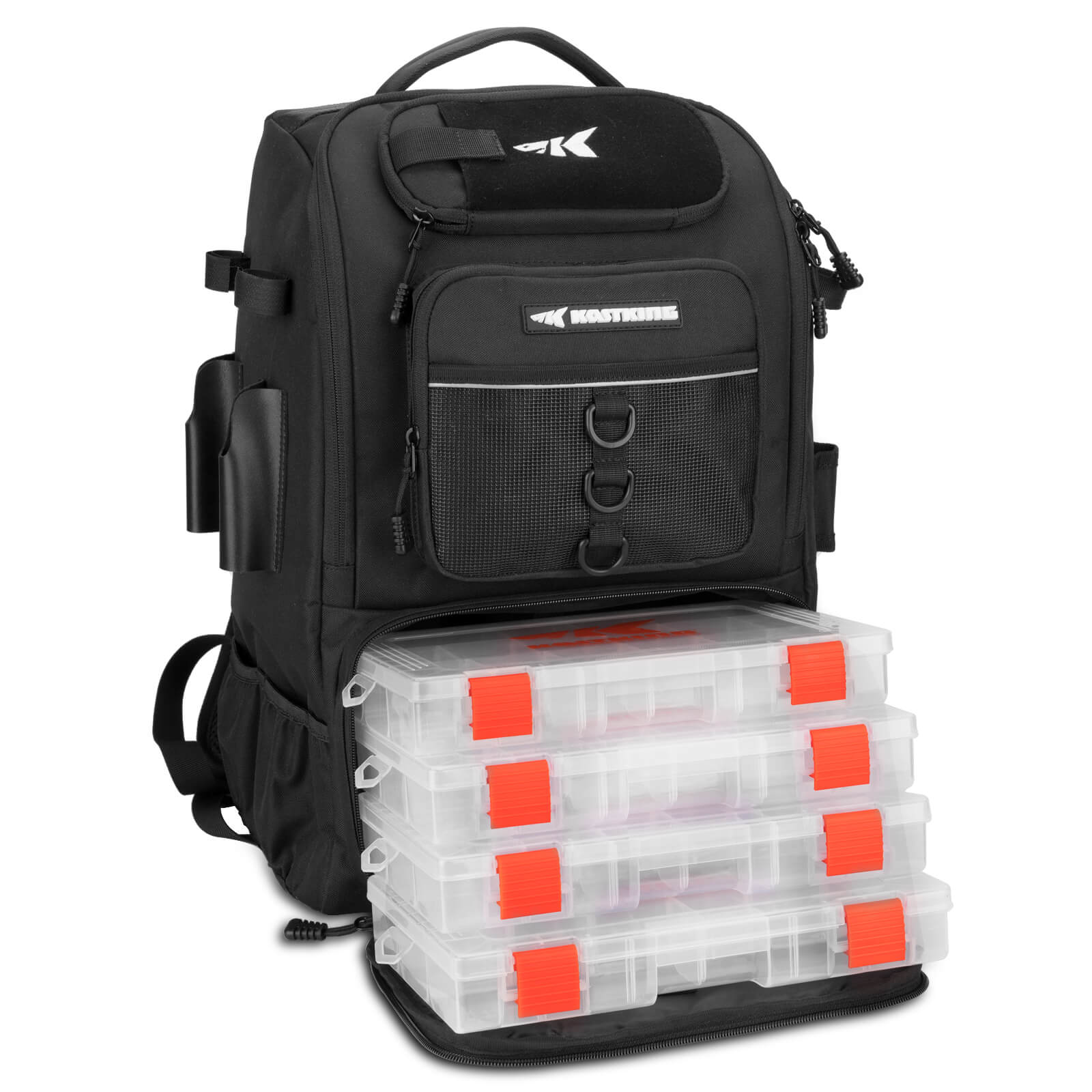 KastKing KarryAll Tackle Backpack with Rod Holders 4 Tackle Boxes - Image 9