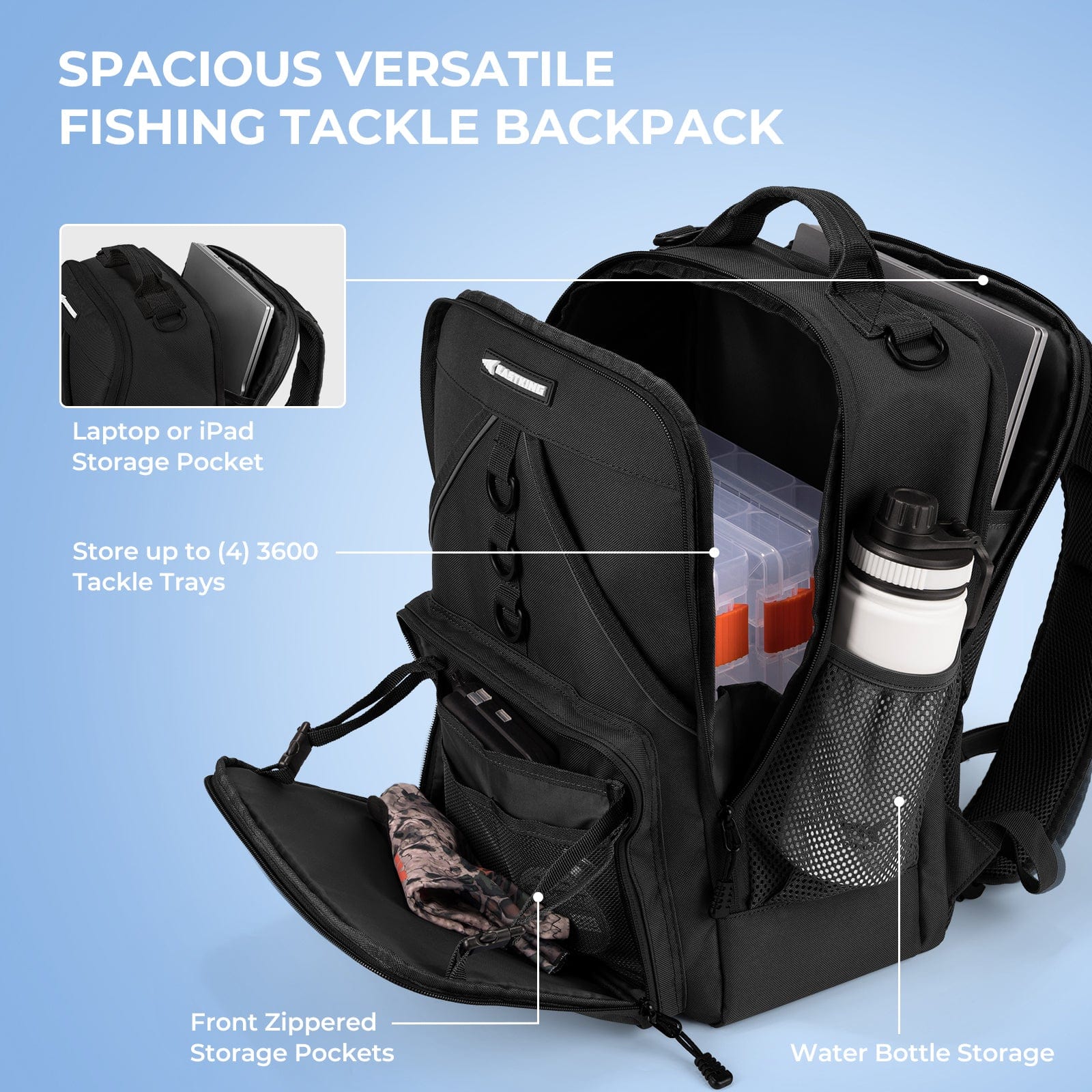 KastKing KarryAll Medium Fishing Tackle Daily Backpack - Image 6
