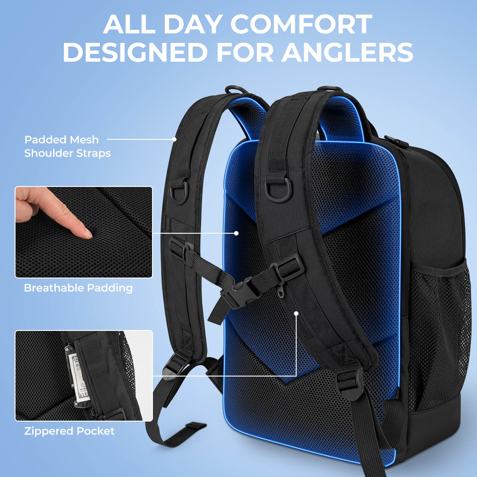 KastKing KarryAll Medium Fishing Tackle Daily Backpack - Image 8