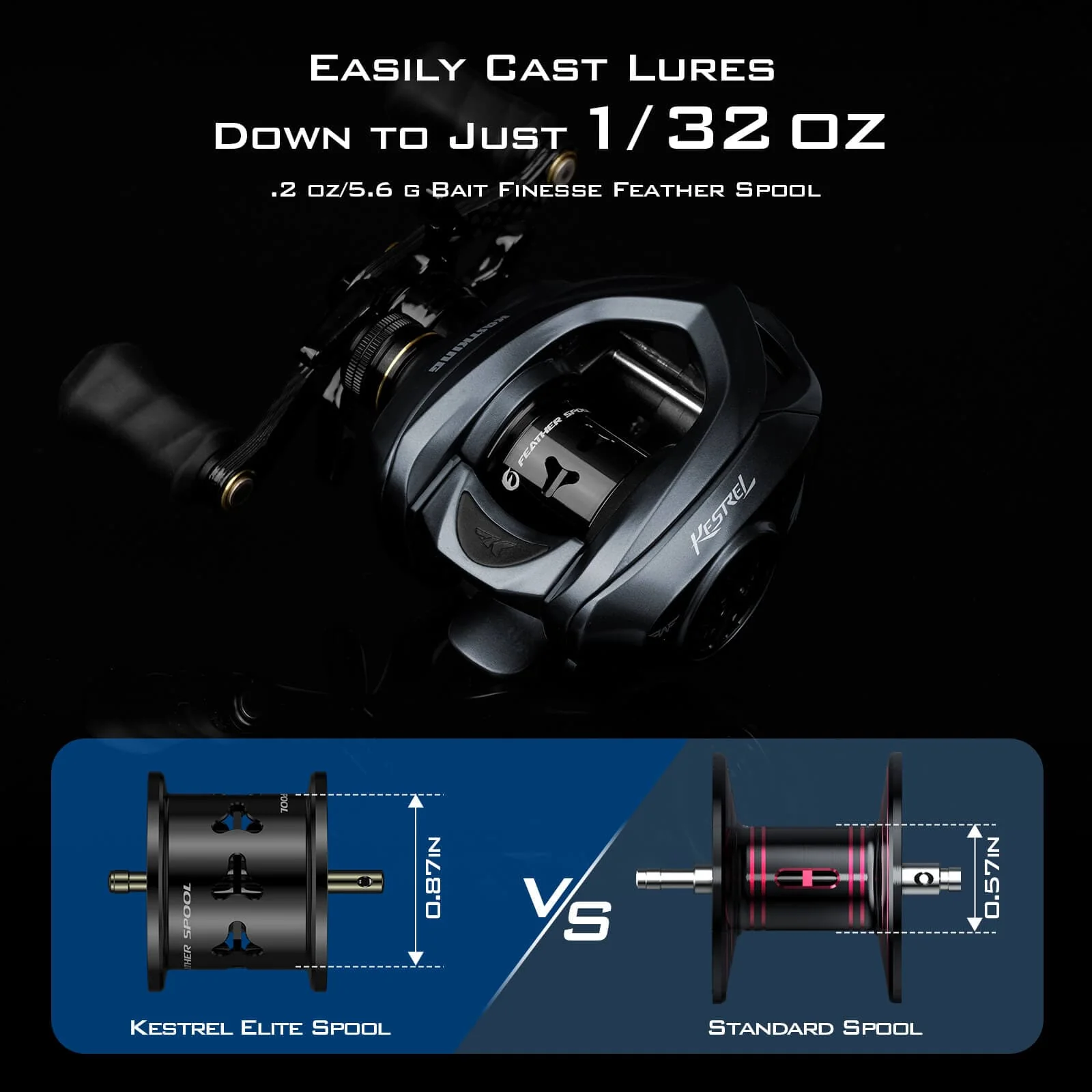 KastKing Kestrel Elite Magnesium Frame BFS Finesse Baitcasting Reel - Image 13