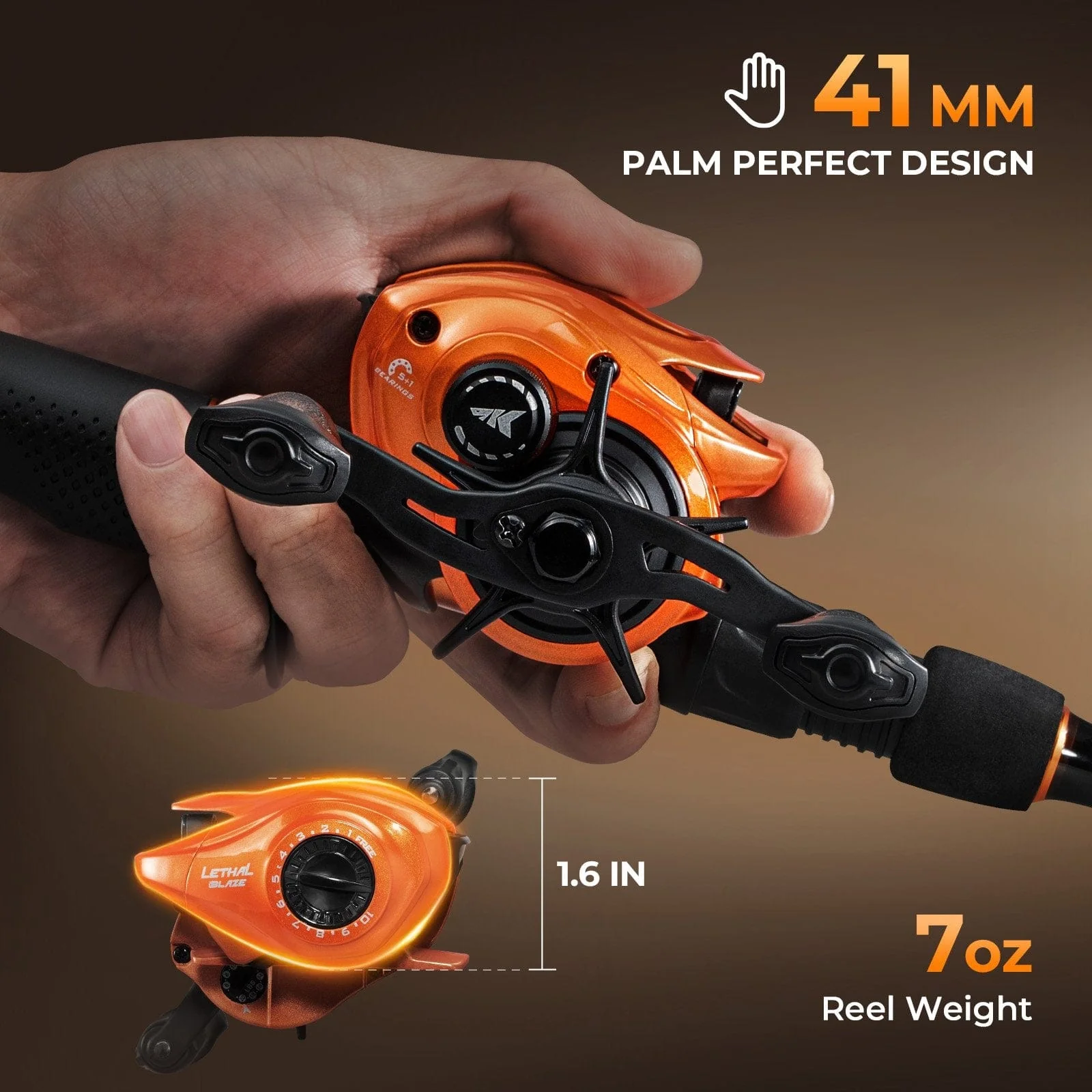 KastKing Lethal Blaze Twin-Tip Baitcaster Rod and Reel Combo - Image 4