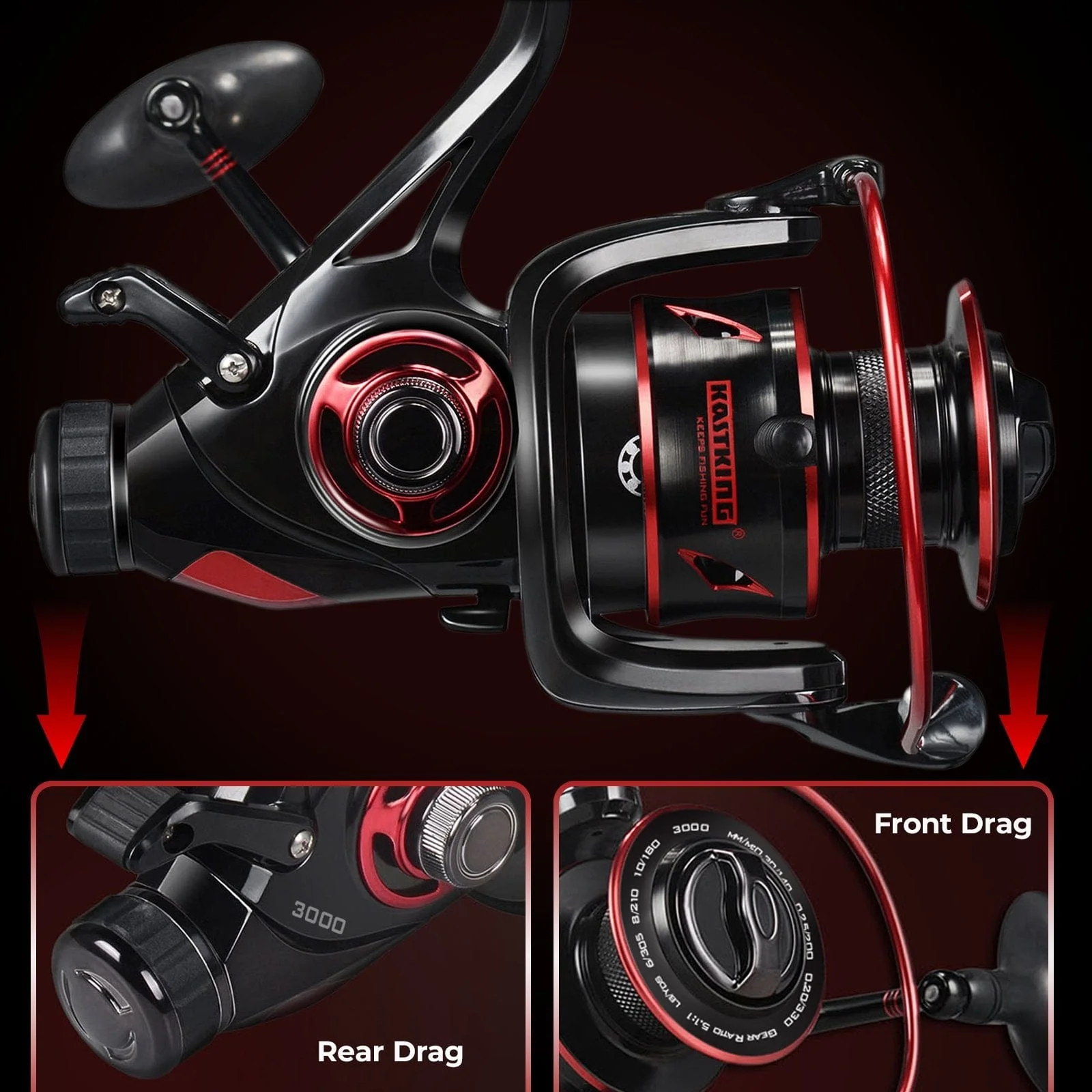 KastKing Sharky Baitfeeder III Spinning Reel - Image 6