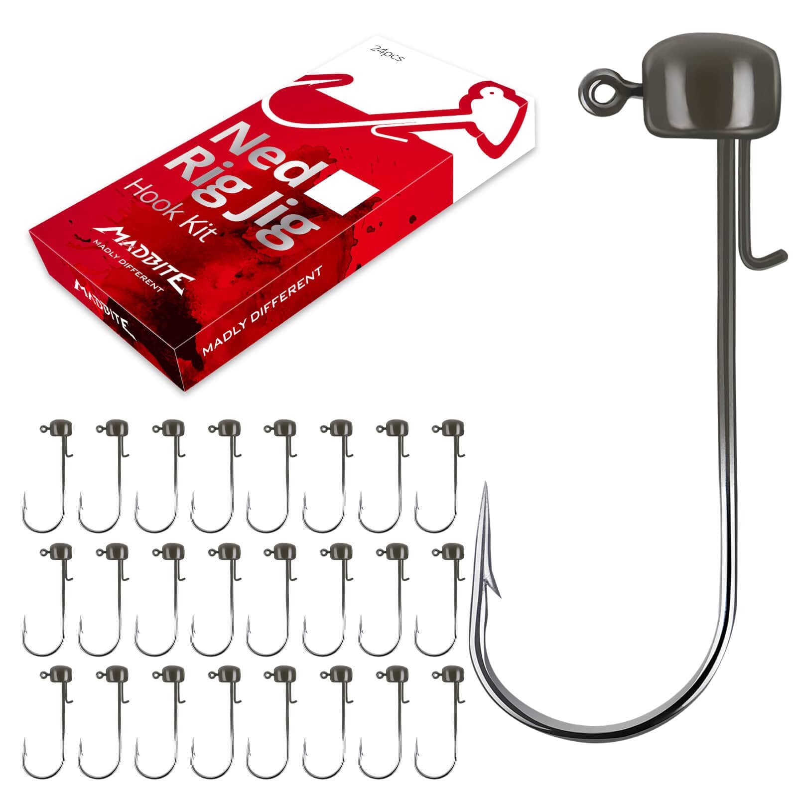 MadBite 24 Pcs Ned Rig Jig Hook Kits - Image 3