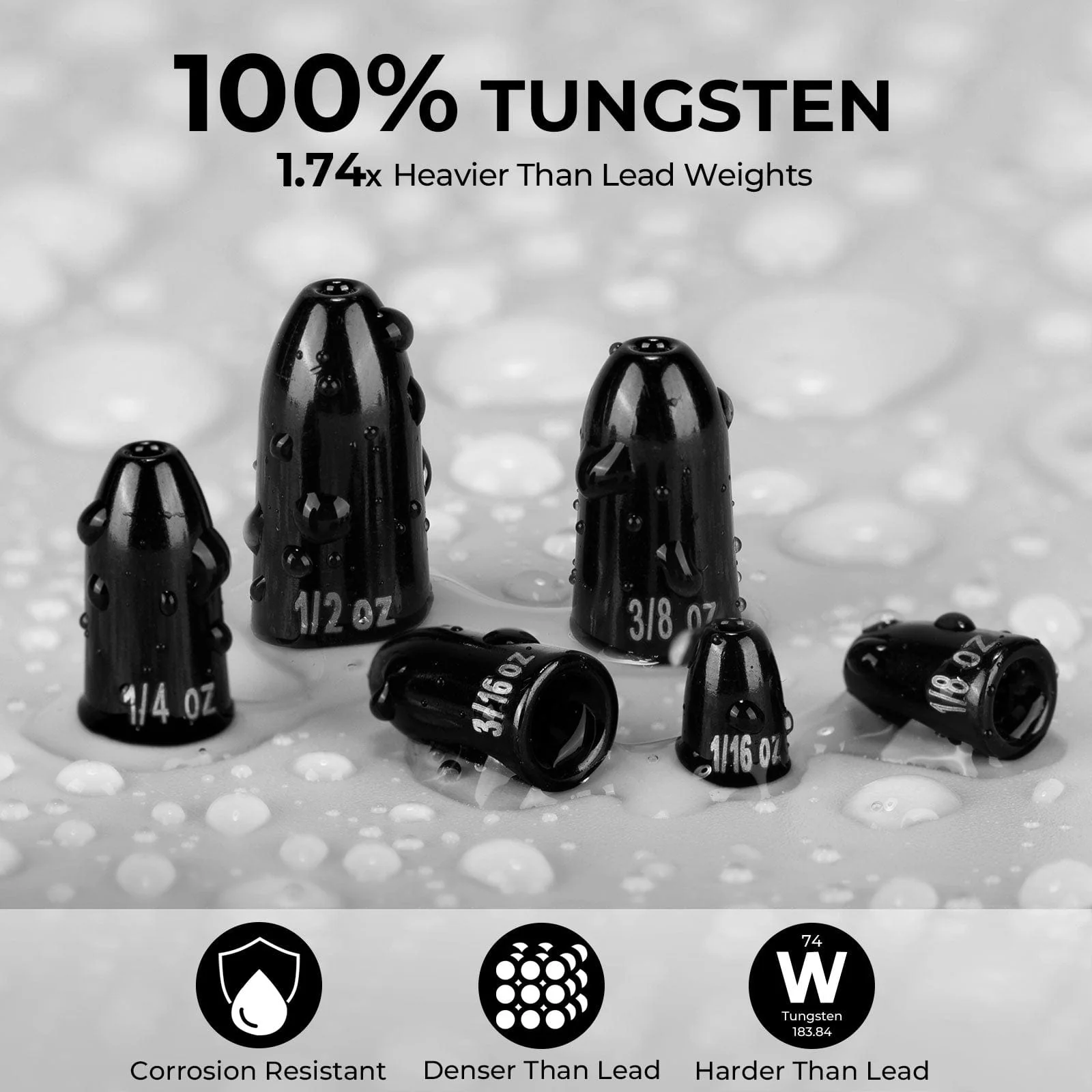 MadBite Tungsten Fishing Worm Weights - Image 3